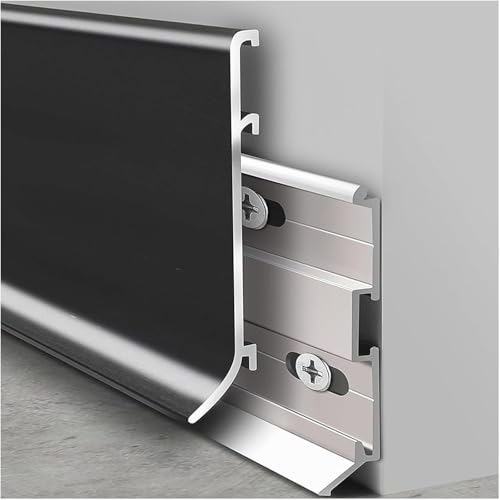 Plinthe Plinthes flexibles Moulures, Plinthe en aluminium pour la cuisine avec accessoires, Plaques de base personnalisables pour les murs du garage, du salon...
