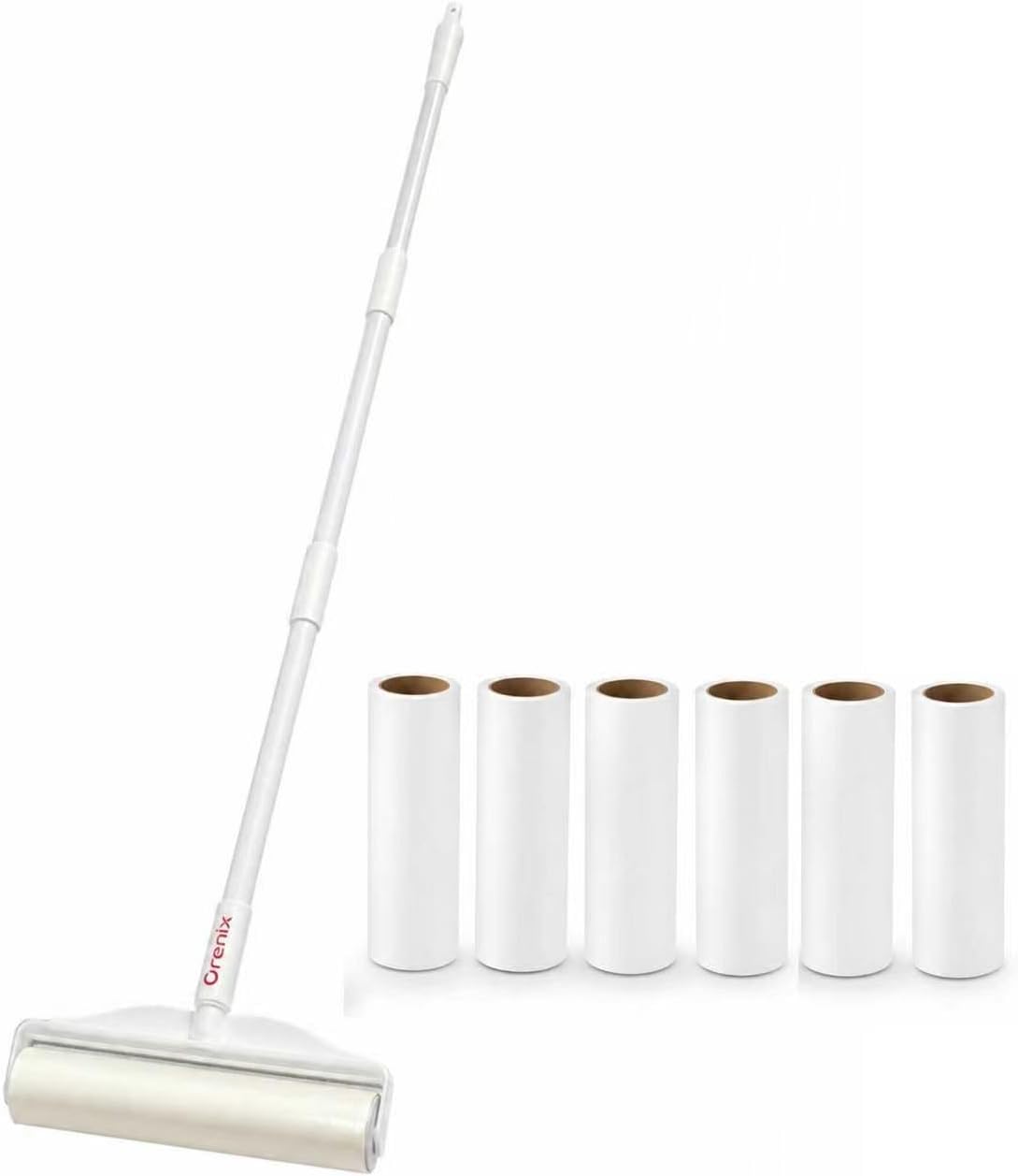 Large Lint Roller for Pet Hair,Pet Hair Roller with 47” Extendable Long Handle (6-roll)