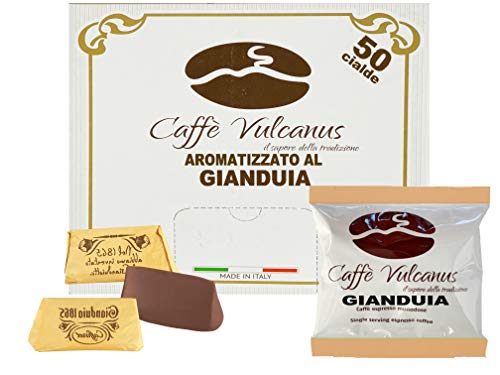 Caffè Vulcanus - Café con sabor a Gianduia - 50 cápsulas de papel de filtro compostables ESE44