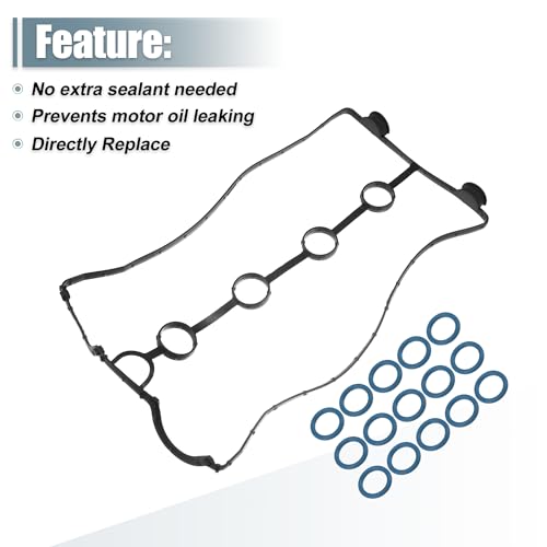 Image of uxcell 1 Set Valve Cover Gasket Replacement for Chevrolet Aveo 2004-2008 No.96353002 Black