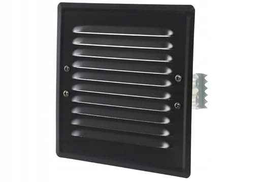 Metal Ventilation Grille with Brackets - Strong and Durable Cover for Optimal Ventilation 140 x 140 Various Colours to Choose From (Black)