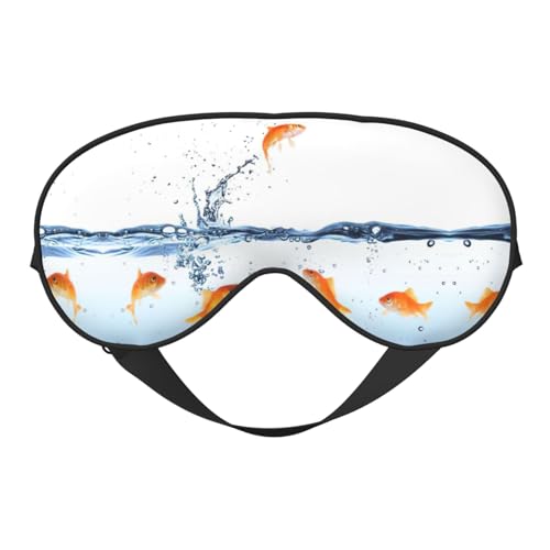 Fish in Water プリント スリープマスク ナイト目隠し ソフトアイシェードカバー レディース メンズ 旅行 昼寝 瞑想用