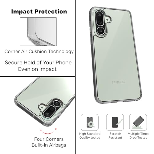 Image of RIGGEAR Shockproof Clear Hybrid Armor Back Cover Case for Samsung Galaxy M56 5G / F56 5G (Transparent PC and TPU Bumper)