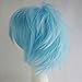 Alacos Short Fashion Spiky Layered Anime Cosplay Wig Halloween Christmas Carnival Dress Up Pretend Play Party Wig Gift+Cap, Aqua Blue, One Size