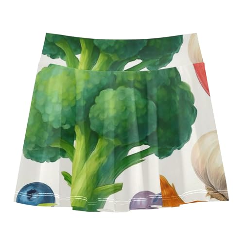 Joisal Colorful Fruits Vegetables Toddlers Tennis Skirts Colored Girls Skorts Athletic Shorts Pleated Skort 4t