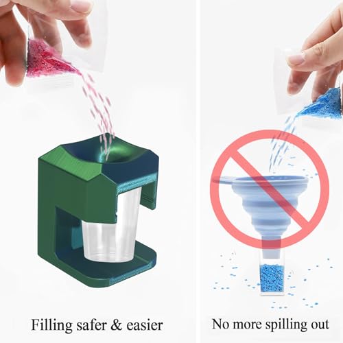 Image of Diamond Painting Accessories,New Version 2.0 Diamond Painting Drill Funnel for Round Containers,Storage Container for Diamond Art,Small Diamond Painting Containers (Silk Blue Green)