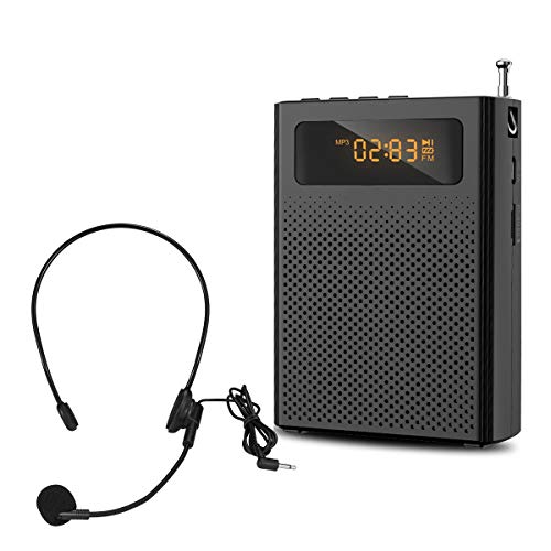 Portable Microphone and Speaker Personal Voice Amplifier for Teachers Clip On Rechargeable Waistb