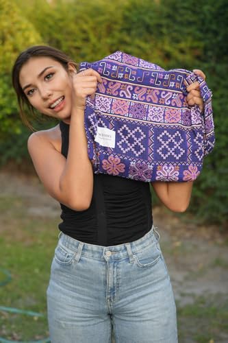 Image of Hobo Crossbody Bag for Women - Large Cotton Tote Shoulder Purse | Adjustable Strap