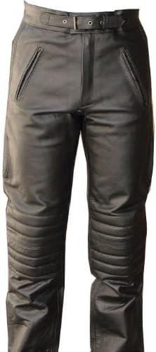 V-Pilot Style Motorcycle Leather Pants-30