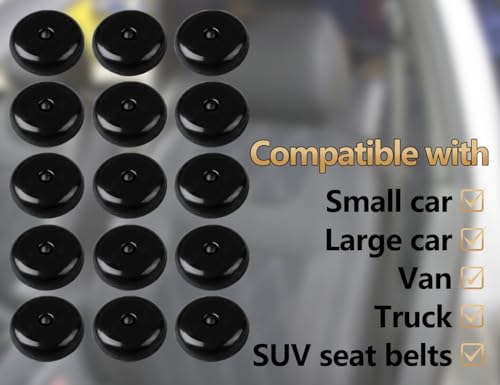 Emezddo 15 piezas tope de cinturón de seguridad,soporte de hebilla de cinturón de coche,hebilla antideslizante,adaptador de cinturón de seguridad,botón de tope de cinturón de seguridad(negro) - imagen 7