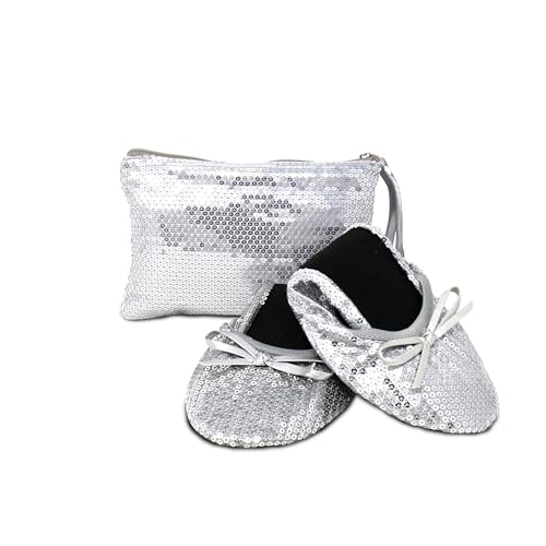 Silky Toes Foldable Flat Shoes for Women | Portable Ballet Flats for Weddings, Parties, Events, Travel |Comfortable Cushioned