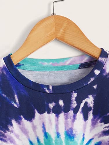 Image of Milumia Girl's Casual Tie Dye Tee Short Sleeve Round Neck Summer Tshirts Tops