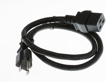 CablesAndKits Heavy Duty AC Power Cord, 15A/125V, 14 AWG, 5-15P to C19, (NEMA 5-15P to IEC-60320-C19) 3 ft