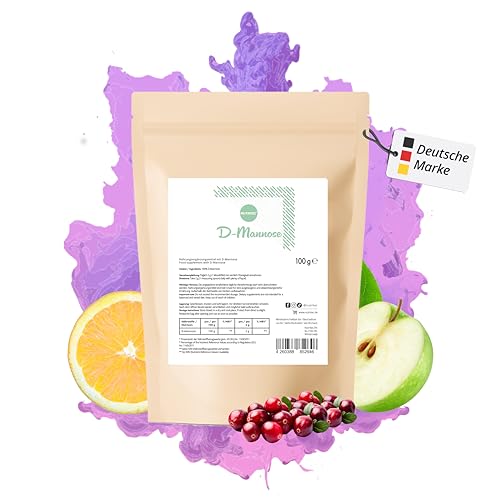 Nutritec Manosa de alta pureza natural sin aditivos, natural, vegana, sin ingeniería genética, con cuchara medidora, 100 g