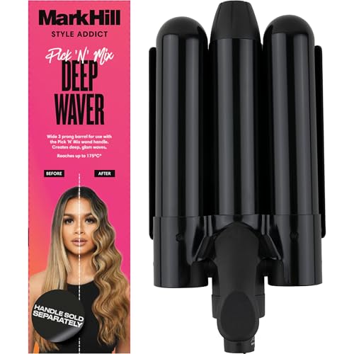 Mark Hill Pick 'N' Mix Interchangeable Hair Curling Wand - Deep Mermaid Waver Barrel - 32 mm - Black (Handle Not Included)