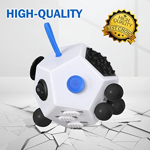 Vcostore Dodecagon Fidget Toys Cube - 12 Sided Fidget Toy Depression Anti,Stress And Anxiety Relax Great Fidget Toys For Adults Kids With Ocd,Add, Adhd, Autism(White) #TOP2