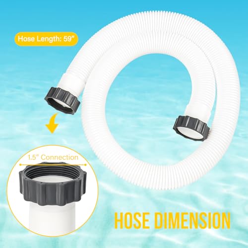 Pool Hose for Above Ground Pools, 1.5 Inch Pool Pump Replacement Hoses 59" Long Accessory Swimming Pool Hoses for Filter Pumps, Sand Filters System by BEWAVE - Image 2