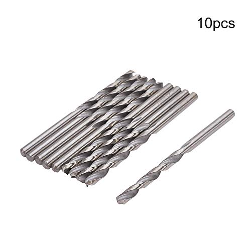 Auniwaig 10Pcs 0.17" Hss-4241 Round Shank Twist Drill Bit 4.4Mm Diameter, Silver Grind Heat Treatment Drilling Tool, For Steel Aluminum Alloy #TOP2