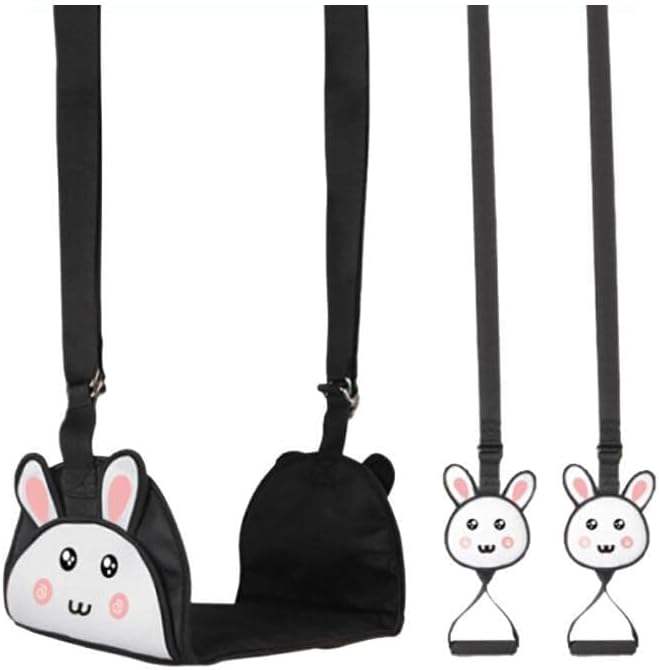 Miniatura 6 de Asiento de columpio colgante de lona de conejo con cuerdas ajustables, juego de columpio seguro para niños, juego de gimnasio para puerta interior