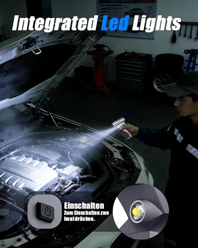 LUVSYI Electric Air Duster, 150000RPM Elektrisches Staubgebläse Akku, 4-stufiges Hochleistungs-Luftgebläse, Mini Gebläse mit LED-Display & Licht, Staubgebläse für PC, Tastatur, Auto, Haus & Outdoor