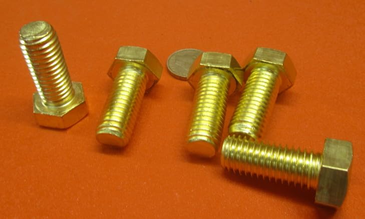 Brass Hex Head Bolts FT 5/8"-11 x 1.50 Long 5 pcs.