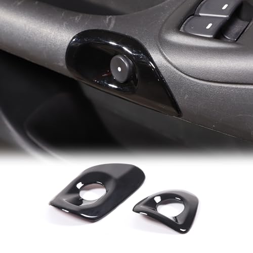 Car Door Switch Cover Trim Compatible with Chevy Corvette C6 2005-2013, Interior Door Release Bezel Switch Button Trim Accessories (Glossy Black)