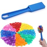 DYIOTF Bingo Magnético con 100 Fichas de Colores（19mm） y Varita Azul, Accesorios de Lotería y Bingo Infantil para Familia