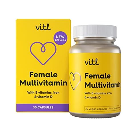 Vitl Female Multivitamin and Minerals, 21 Essential Active Vitamins and Minerals , with Vitamin D3, Vitamin B, Vitamin C, Vitamin E, Folic Acid and Iron | 30 x Vegan Friendly Capsules Cover