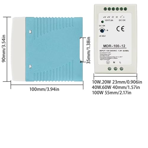 Transformateur rail DIN 12V MDR-100 haute performance fiable - 4
