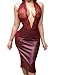Allegrace Women Sexy Luxury Lace Halter Neck Banquet Cocktail Prom Party Dresses