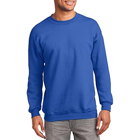 JustBlanks Fleece Sweatshirt for Men Tall Men’s Sweatshirt Crewneck Sweatshirt Relaxed-Fit Pullover Sweatshirt - Royal - LT Cover