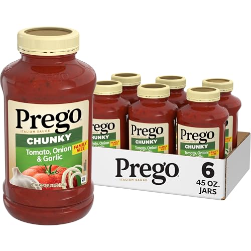 Image of Prego Chunky Tomato with Garlic and Onion Pasta Sauce, 45 Oz Jar (Case of 6)