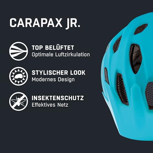ALPINA Carapax JR. Flash MTB-Fahrradhelm, Petrol matt, 51-56 cm – Ansicht 2