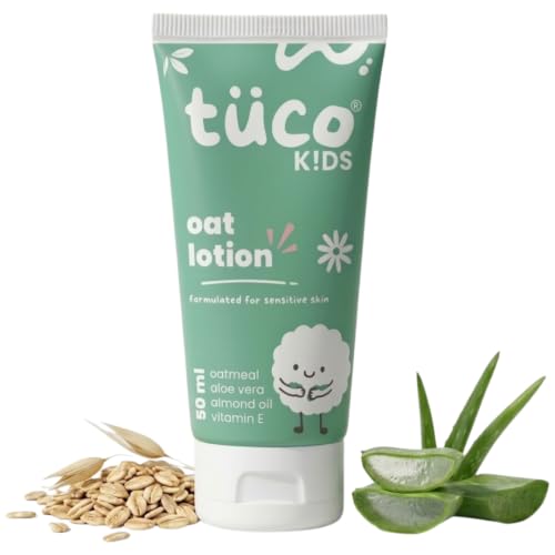 Image of Tuco Oat Body Lotion for Kids | 48Hrs Moisturization | 3-15 Yrs | Enriched with Vitamin E, Aloe Vera, Almond | Lightweight, Non-Greasy | All Skin Type | Dermat Tested | SLS & Paraben free | 50ml