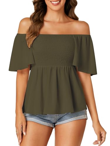 Image of LYANER Women's Square Neck Cute Peplum Top