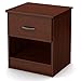South Shore Libra 1-Drawer Nightstand, Royal Cherry with Metal Handle