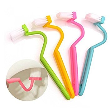 Toilet Under Rim Edge Brush - Toilet Bowl Cleaning Brush Curved Flush Passage Brush (Pack of 1)