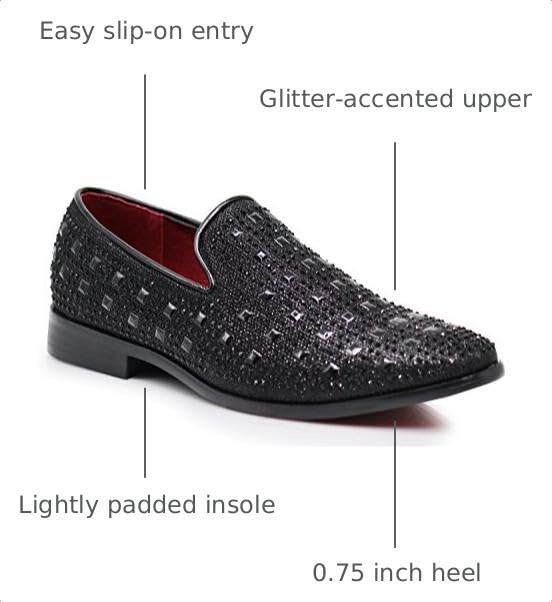 Image of SPK11 Men's Vintage Fashion Rhinestone Designer Dress Loafers Slip On Shoes Classic Tuxedo Dress Shoes