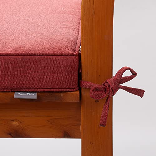 Magpie Fabrics 18"X18"X2.5" Square Corner Seat Cushion, 2 Pack, Indoor/Outdoor Waterproof Weather Resistant Universal Seat Cushions Chair Pads, For Patio Garden Dining Office Floor (Red Wine) #TOP5