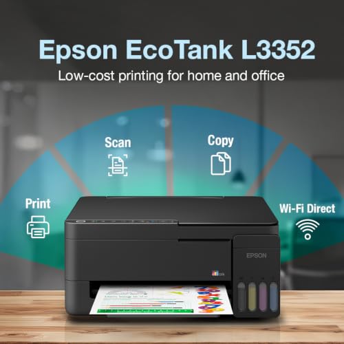Image of Epson EcoTank L3352 (New Launch) WiFi All-in-One InkTank A4 Colour Printer, Scanner, Copier for Home & Office, 5760x1440dpi Resolution, with Wireless and Mobile Printing Feature