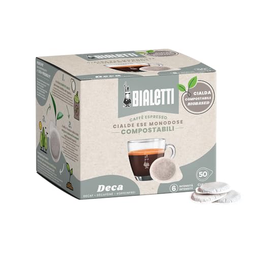 Bialetti Cápsulas de café Monodosis, Caja de 50 unidades, Decaffeinato