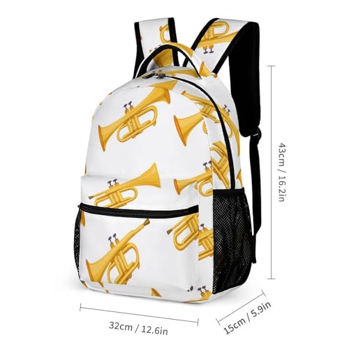 Trumpet Pattern Cute Backpacks Set Lightweight Lunch Bag Aesthetic Pencil Cases for Travel Work2