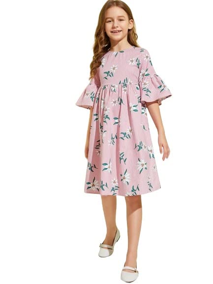 Pratham Creation Girl's poly cotton Mini Dress Ethnic & Stylish Trendy Look, The Look is Stunning and Preciously Suitable for all Kinds of Occasions.