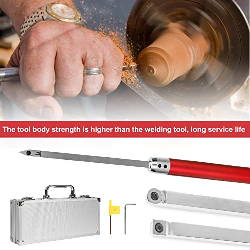 Wmlbk Carbide Lathe Tools, Carbide Tipped Wood Turning Tool Set With Carbide Milling Cutters,Removable Aluminium Handle & Carry Case Lathe Chisel Set For Wood Lathe Rougher Finisher Detailer,Red #TOP2
