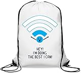 internet wifi movil Tamaño: 41,5 x 49,5 cm Internet WiFi Is Doing The Best It Can Mochila con cordón Informal Gym Sack