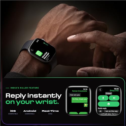 Image of CrossBeats Nexus Pro Smart Watch for Man with Whatsapp & AI ChatGPT | 2.08 inch AMOLED 120Hz | 7-Day Battery | BP SpO2 Heart Sleep | NFC Compass Voice Recorder | Video Watch Face | iOS Android (Black)