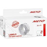 Originale Meto Etichette prezzatrice (26x12 mm, bianco, 1 riga, 6000 pezzi, rimovibili, per Meto, Contact, Sato, Avery, Tovel, Samark ecc.)