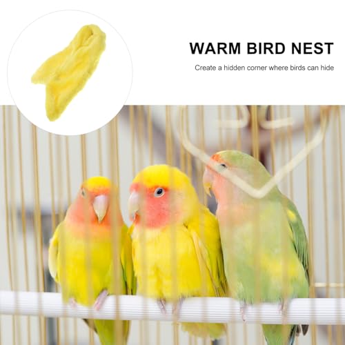 Image of FOMIYES 1pc Cozy Fleece Bird Blanket for Parrots Warm Snuggle Hut Bed Hammock Toy Easy to Install Removable and Convenient for Cage for Parakeets Cockatiels and Lovebirds Lemon