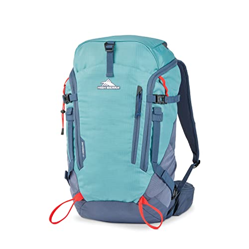 Image of High Sierra Pathway 2.0 Backpack with Hydration Storage Sleeve, for Hiking, Biking, Camping, Traveling, Arctic Blue, 45L