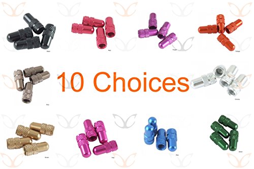 4 x Exotic Anodized Alloy Presta Valve Caps (Thin Valve aka French,not car Type)